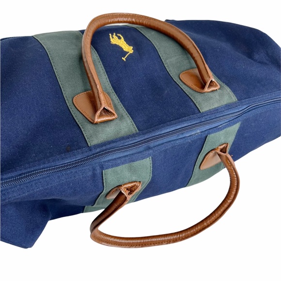 Vintage Ralph Lauren Weekender Color Block Duffle Bag Tote | Embroidered Polo - Picture 4 of 8
